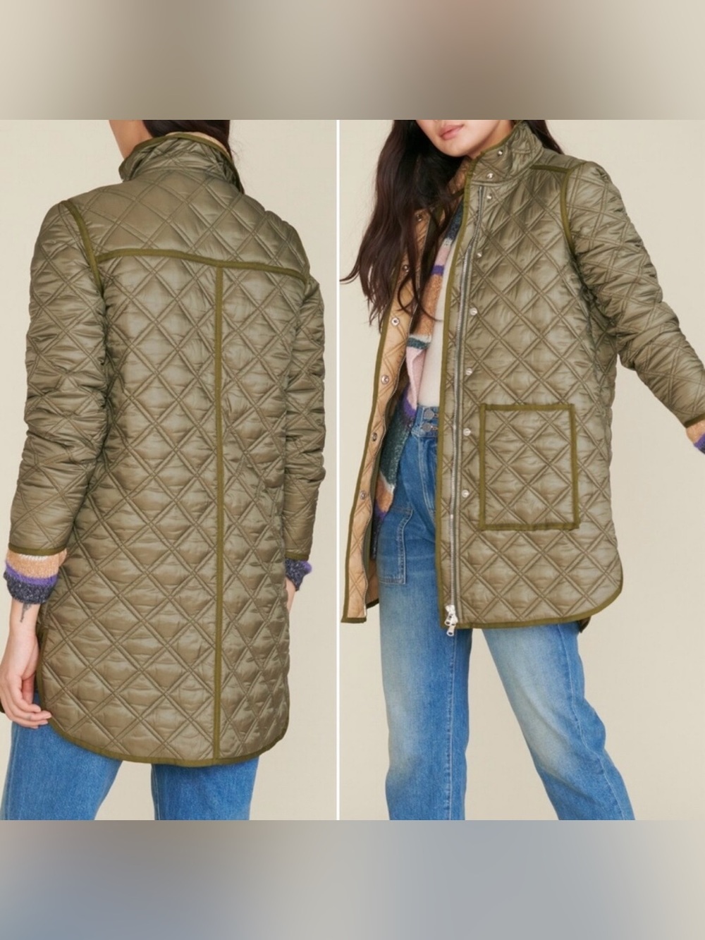 Veronica Beard Inigo Quilted Coat Fall Jacket Size XS - Picture 2 of 8